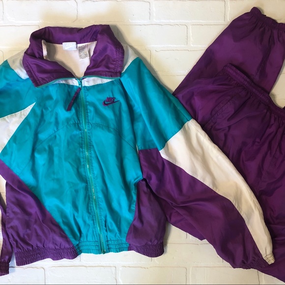 purple and white tracksuit
